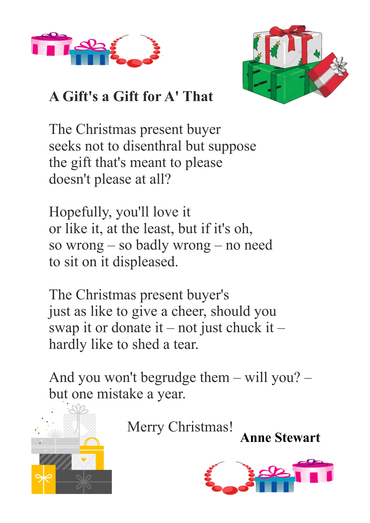 A Gift's a Gift for a' That, Anne Stewart