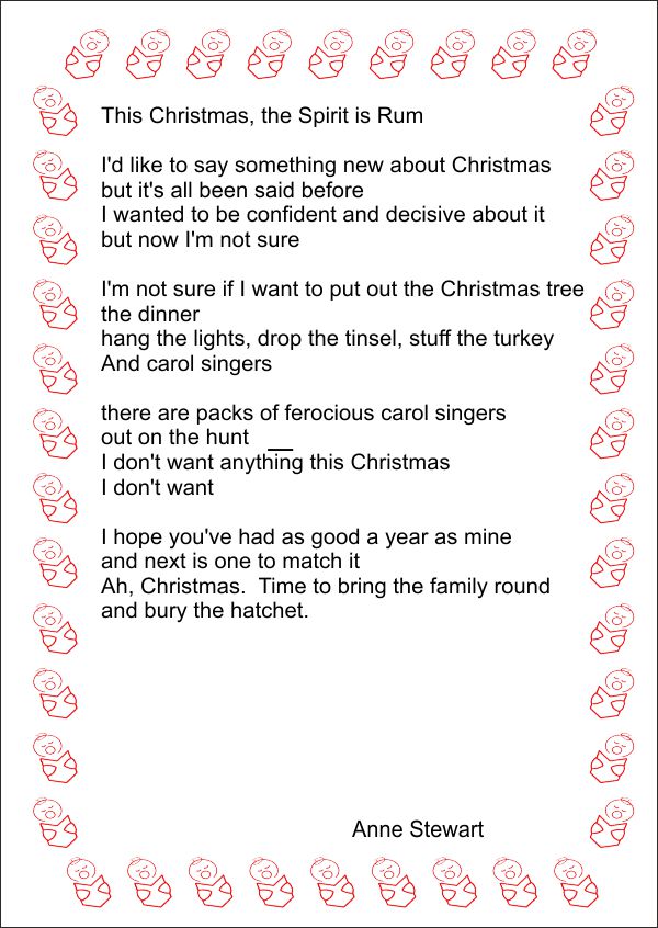 poem This Christmas the Spirit is Rum